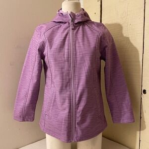 Free Country Girls' 14/16 Softshell Jacket Purple‎ Heathered Hooded WInter Snow